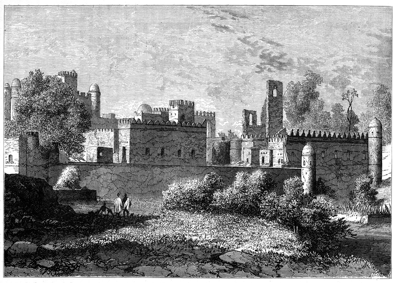 Det kongelige palads i Gondar, den gamle hovedstad i Abessinien, c1890 af Unbekannt