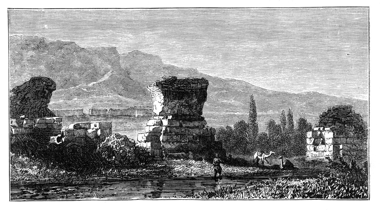 Ruinerne af Sardis, Lydia, Tyrkiet, c1890 af Unbekannt