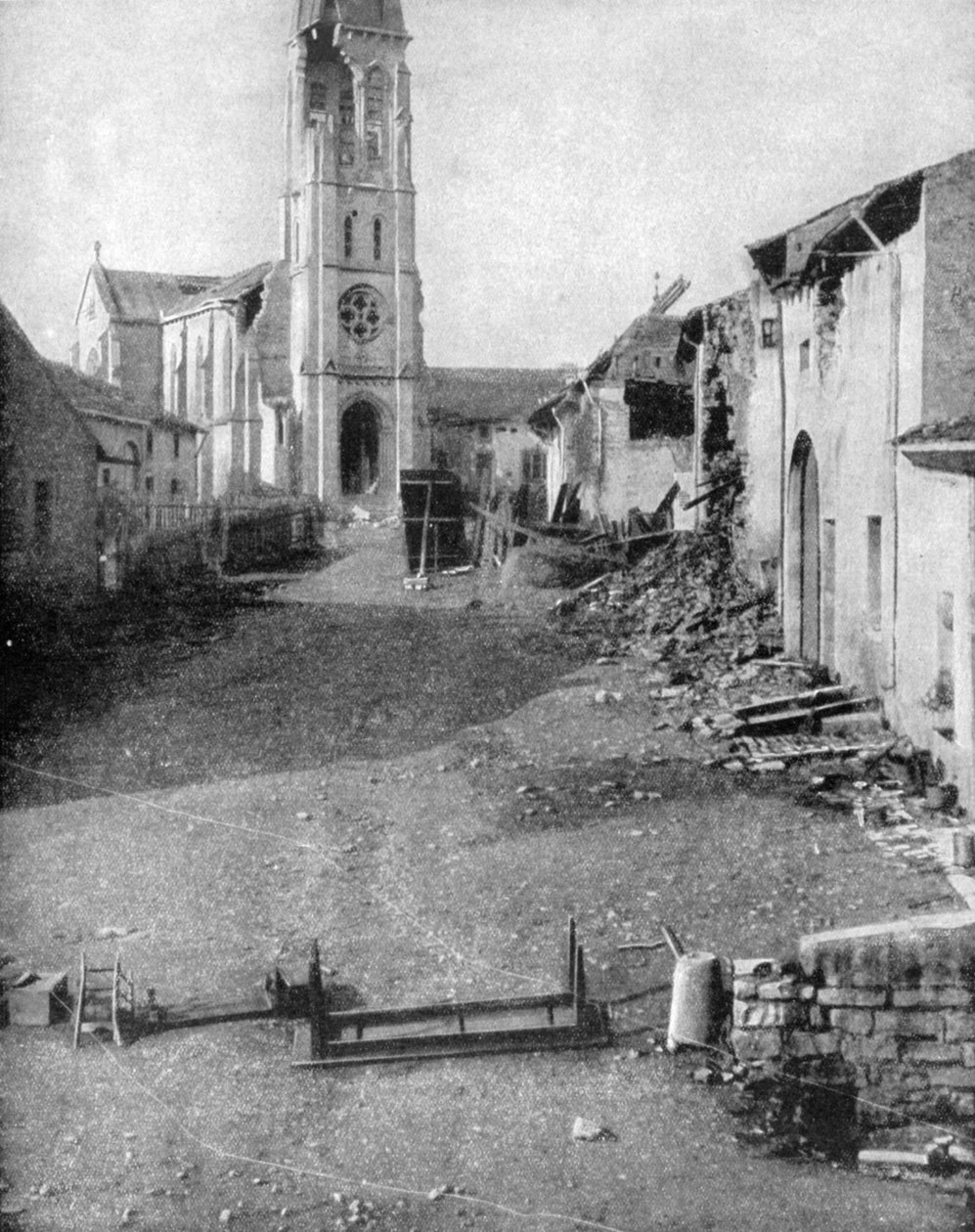 Ruinerne af en landsby i Lorraine, Første Verdenskrig, 1915 af Unbekannt
