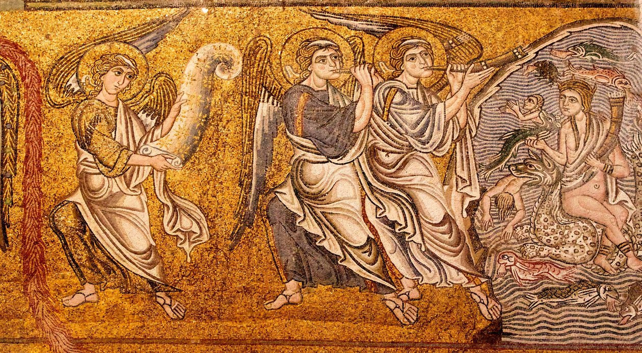 Havet opgav sine døde The Last Judgement, Detail, 1100-tallet af Unbekannt