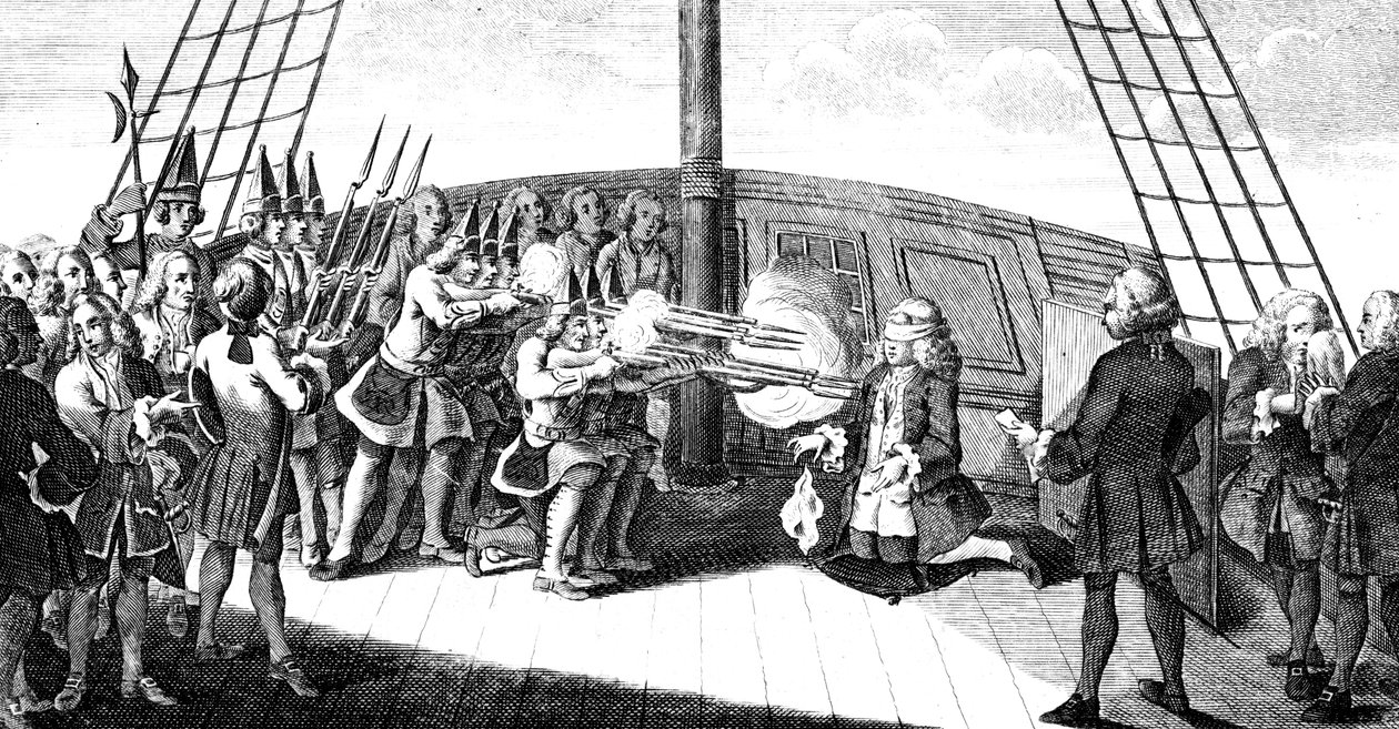 Skyderiet af admiral Byng om bord på Monarque, 1757 af Unbekannt
