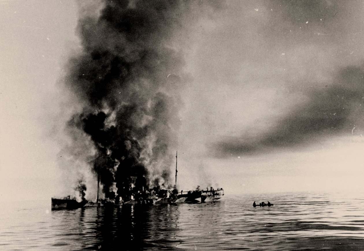Isbryderen Alexander Sibiryakovs sænkning af den tyske krydser Admiral Scheer den 25. august 1942. af Unbekannt