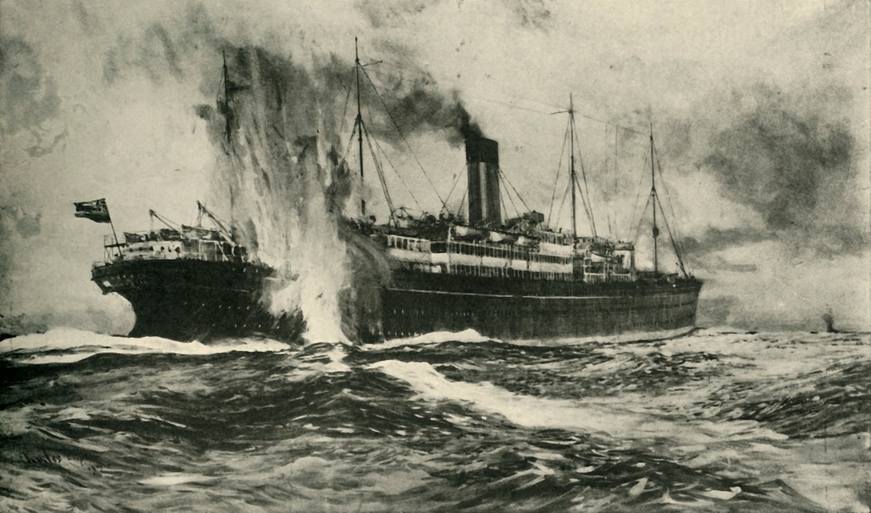 Forliset af SS Arabic, Første Verdenskrig, 19. august 1915, c1920. af Unbekannt