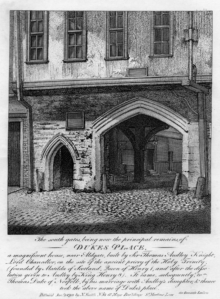 De sydlige porte, Dukes Place, nær Aldgate, London, 1793 af Unbekannt