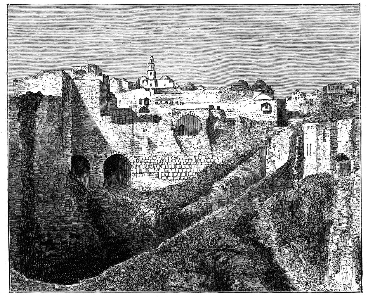 Jerusalems sydlige volde, c1890 af Unbekannt