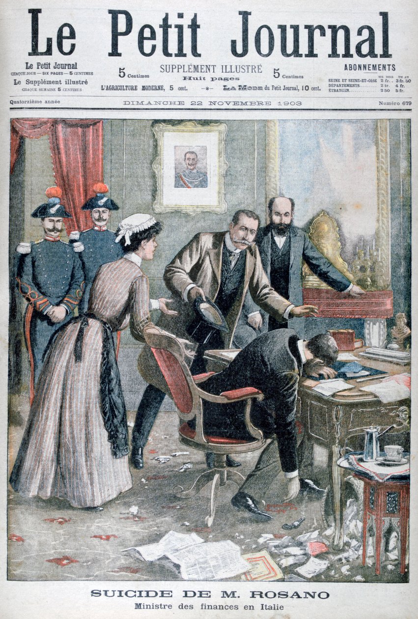Signor Rosanos selvmord, italiensk finansminister, Napoli, 1903 af Unbekannt