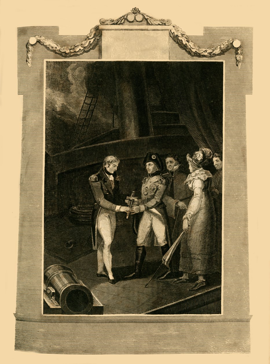 Overgivelsen af Buonaparte om bord på Bellerophon, 15. juli 1815, 1816. af Unbekannt