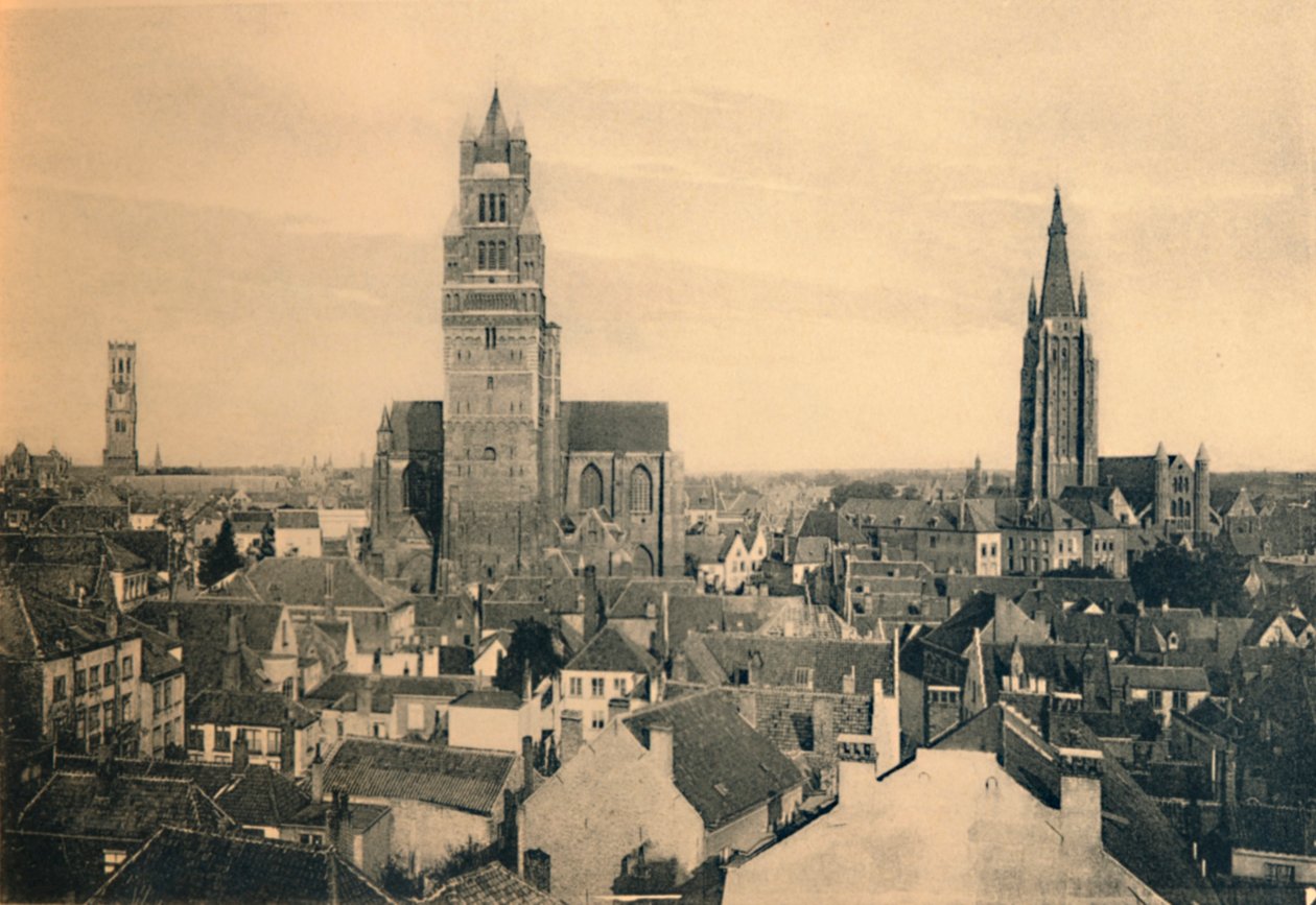 De tre tårne, klokketårnet, katedralen og Vor Frue kirke, c1910 af Unbekannt