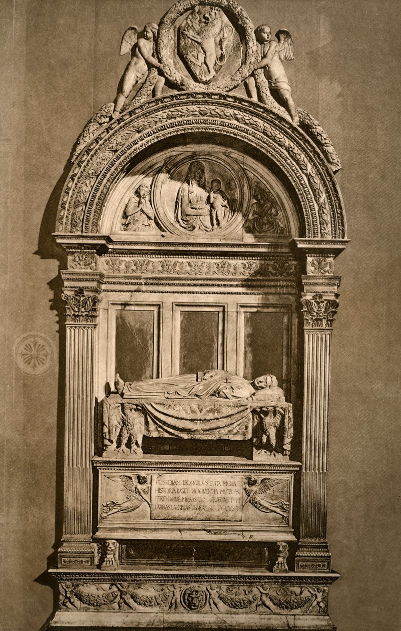 Leonardo Brunis grav c1369-1444, Santa Croce-basilikaen, Firenze, 1882 af Unbekannt