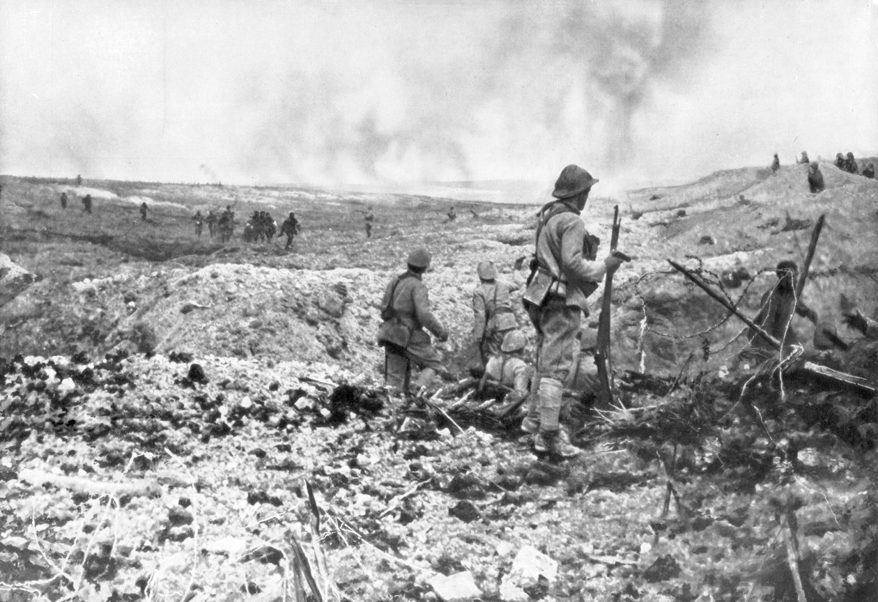 Skyttegrave i Champagne, Frankrig, 1914 af Unbekannt