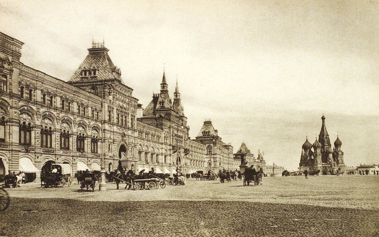 De øverste handelsrækker på Den Røde Plads, Moskva, Rusland, 1910