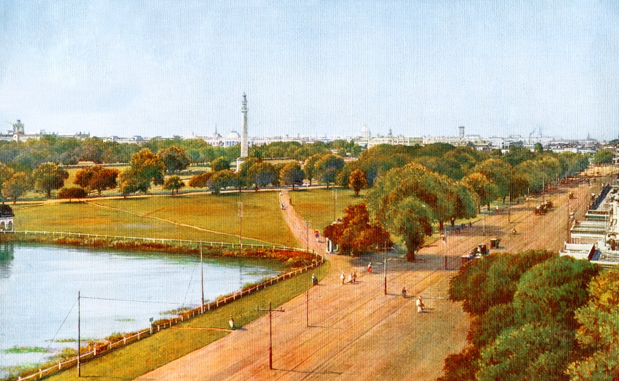 Udsigten fra Chowringhee, Calcutta, Indien, begyndelsen af det 20. århundrede af Unbekannt