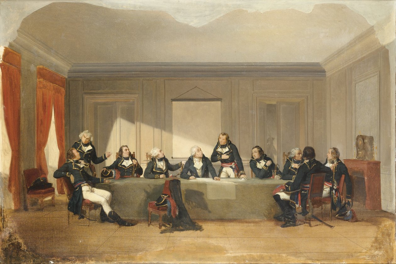 Krigsrådet i Courtrai den 26. juni 1792 af Unbekannt