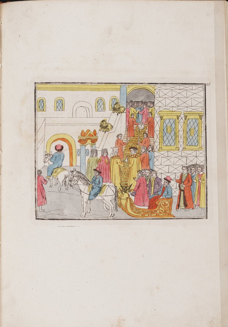 Bryllupsceremonien for zar Mikhail Feodorovich og Yevdokiya Lukyanovna, 1810 af Unbekannt