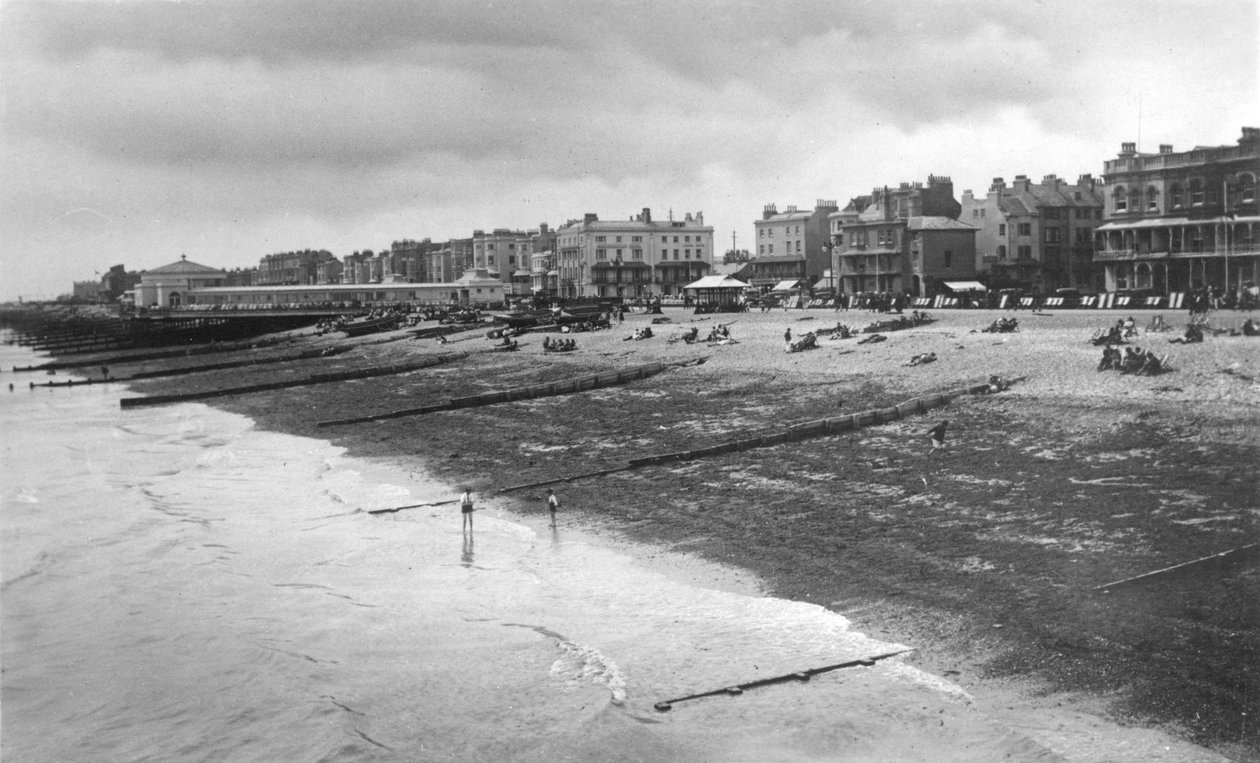 Den vestlige havfront, Worthing, West Sussex, c1900-c1920s af Unbekannt