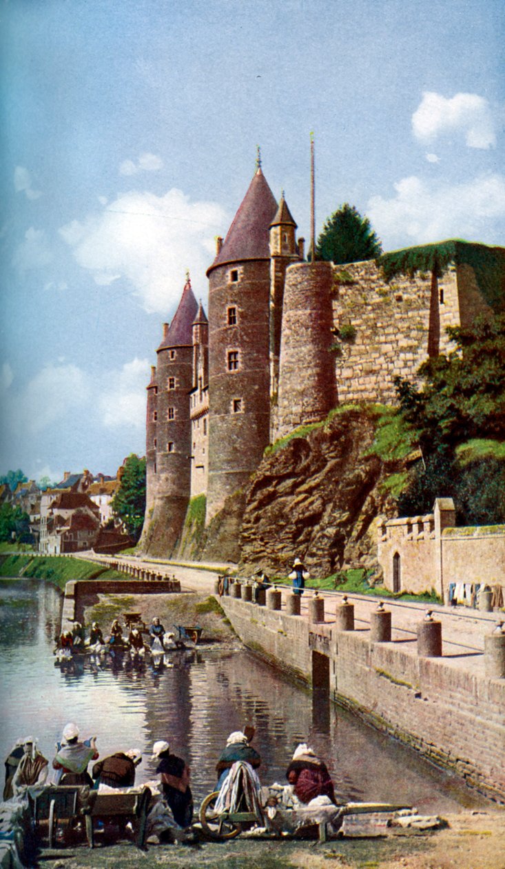Kvinderne i Josselin laver deres vasketøj, Bretagne, Frankrig, c1924 af Unbekannt
