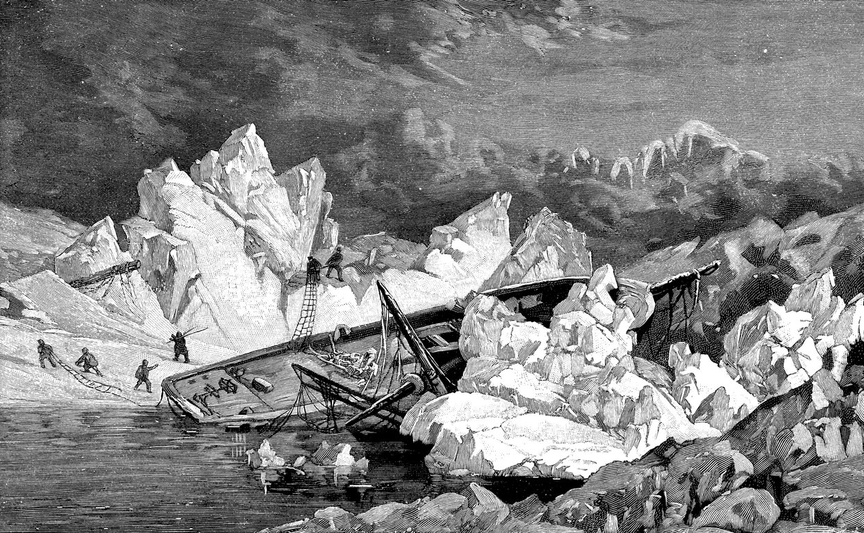 Hansaens vrag. Anden tyske nordpolarekspedition, 1870 af Unbekannt