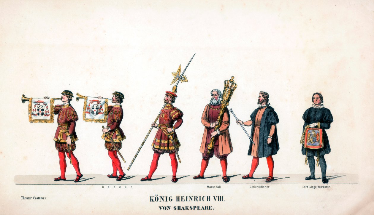 Teaterkostumedesign til Shakespeares skuespil, Henry VIII, 1800-tallet af Unbekannt