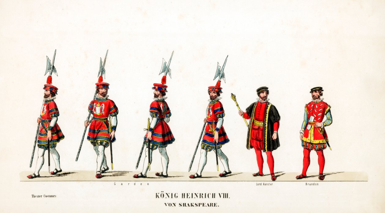 Teaterkostumedesign til Shakespeares skuespil, Henry VIII, 1800-tallet af Unbekannt