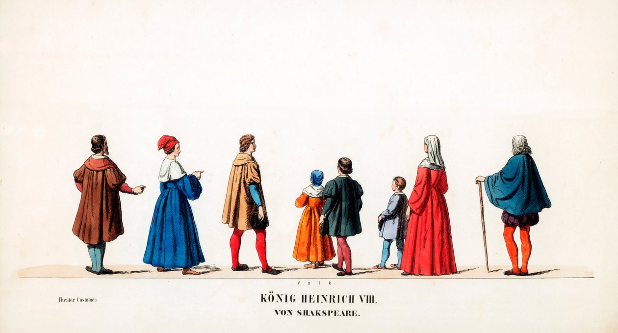 Teaterkostumedesign til Shakespeares skuespil, Henry VIII, 1800-tallet af Unbekannt