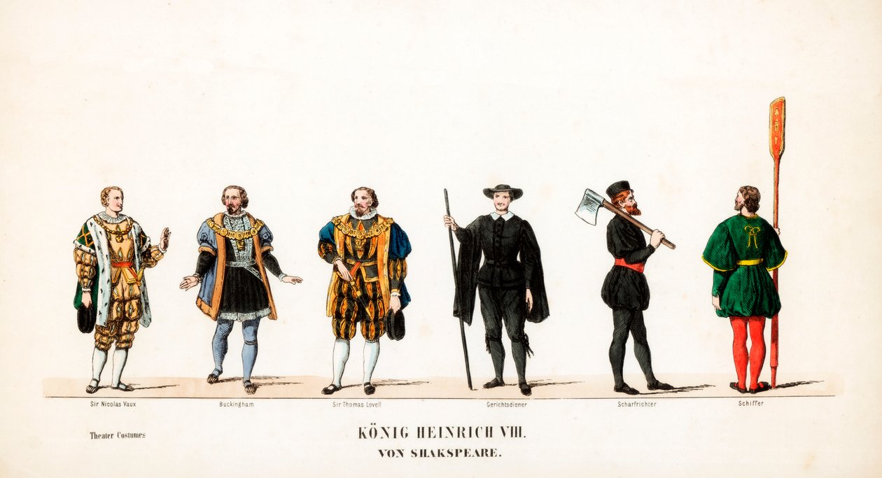 Teaterkostumedesign til Shakespeares skuespil, Henry VIII, 1800-tallet af Unbekannt
