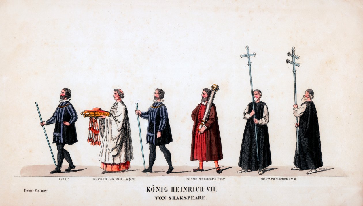 Teaterkostumedesign til Shakespeares skuespil, Henry VIII, 1800-tallet af Unbekannt