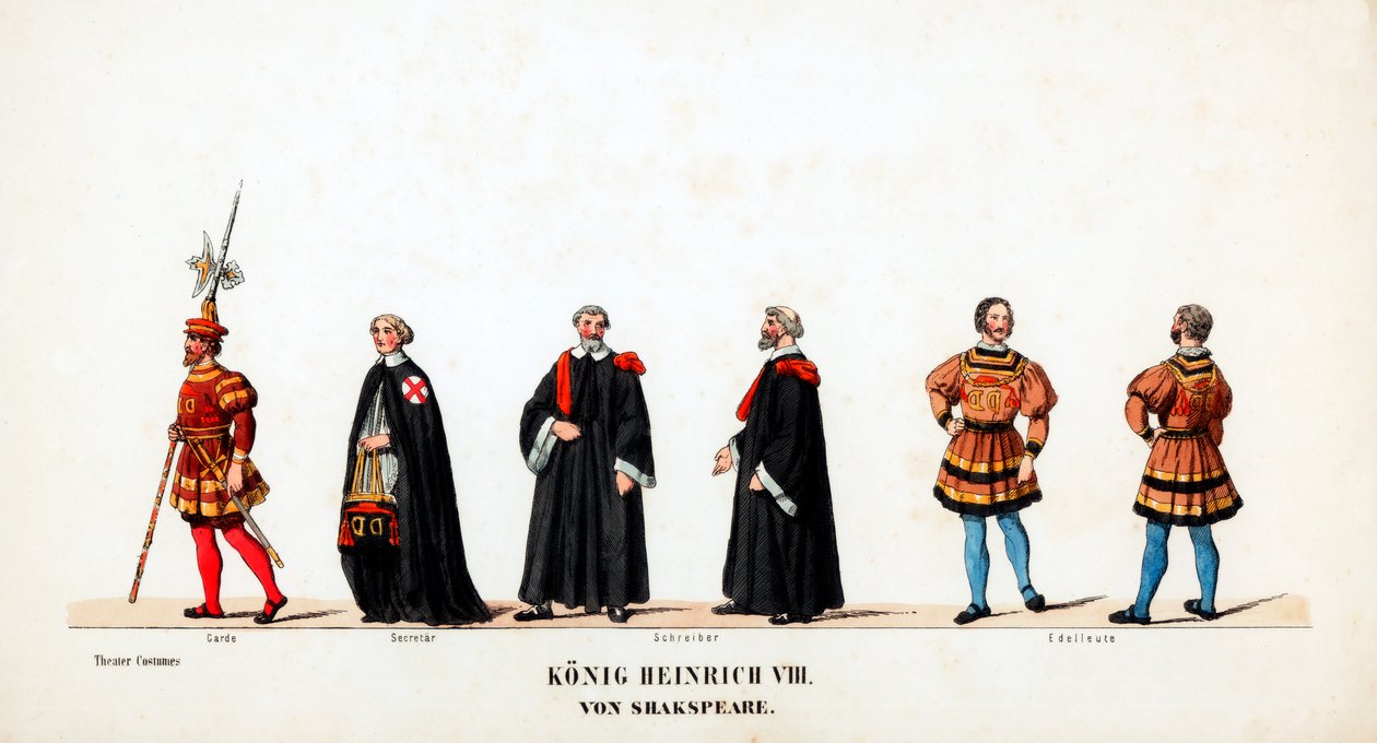 Teaterkostumedesign til Shakespeares skuespil, Henry VIII, 1800-tallet af Unbekannt