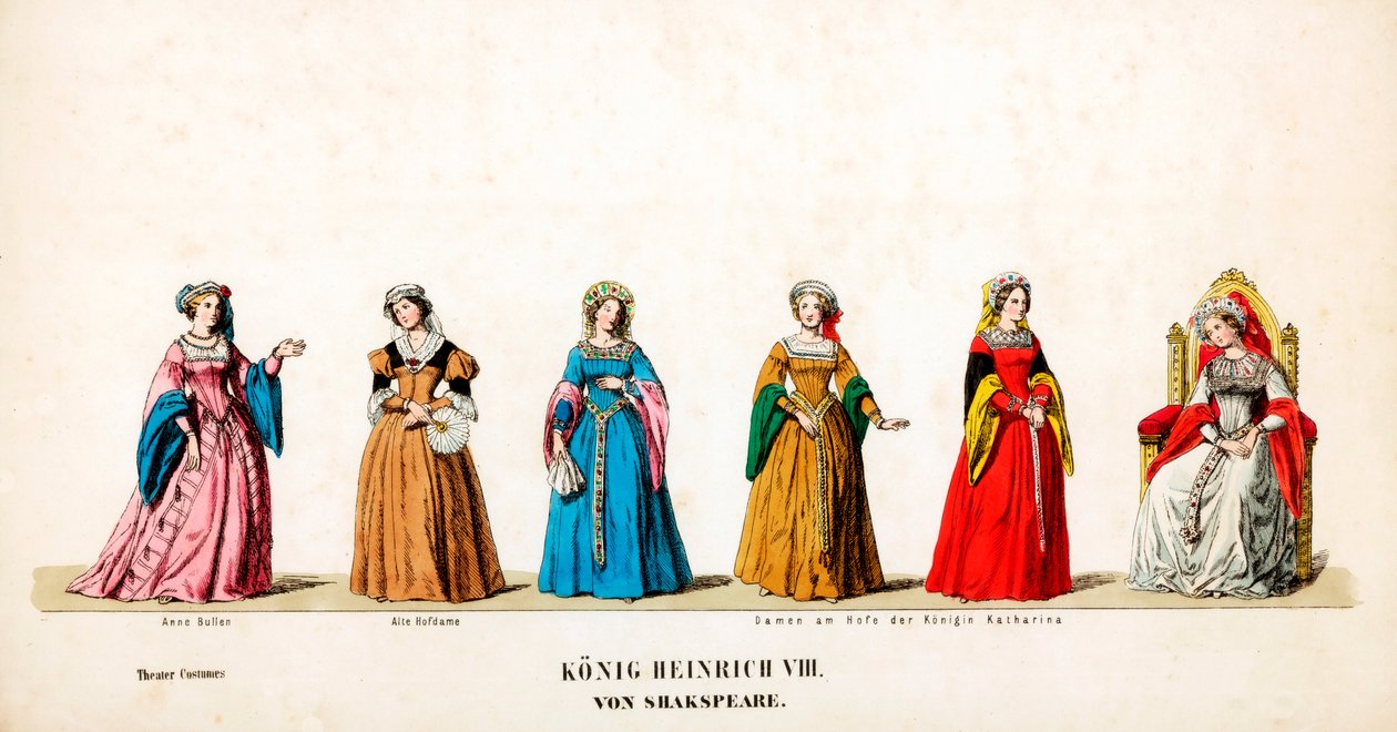 Teaterkostumedesign til Shakespeares skuespil, Henry VIII, 1800-tallet af Unbekannt