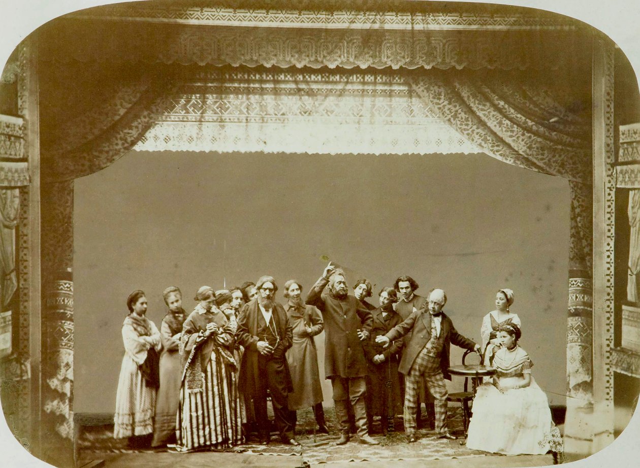 Teatergruppen ved Folketeatret, Rusland, 1892 af Unbekannt