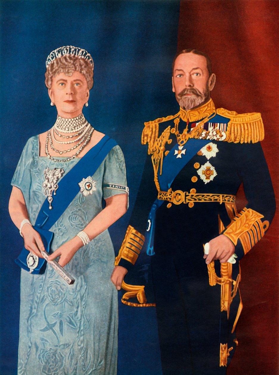 Deres Majestæter Kong George V og Dronning Mary på tidspunktet for deres sølvjubilæum i 1935, 1951. af Unbekannt