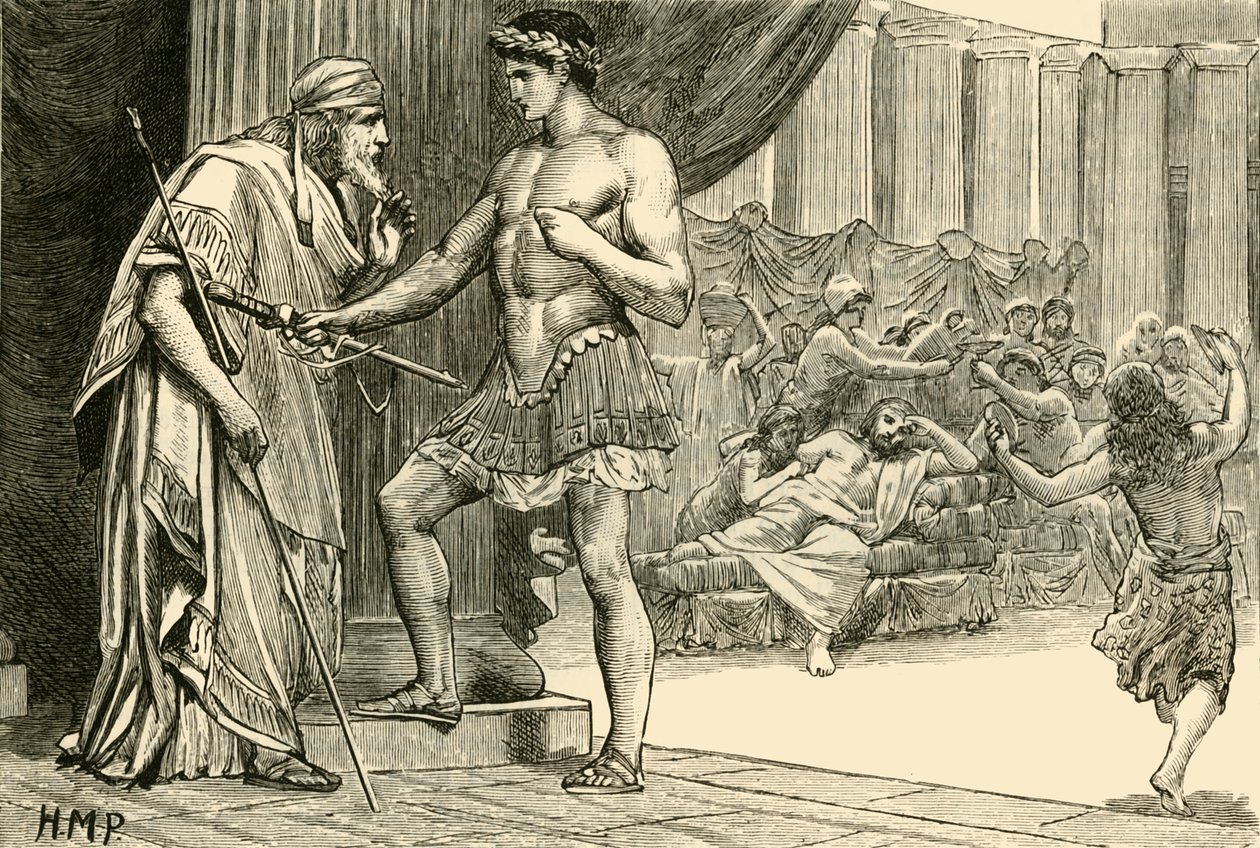 Theseus and Aegeus, 1890. af Unbekannt