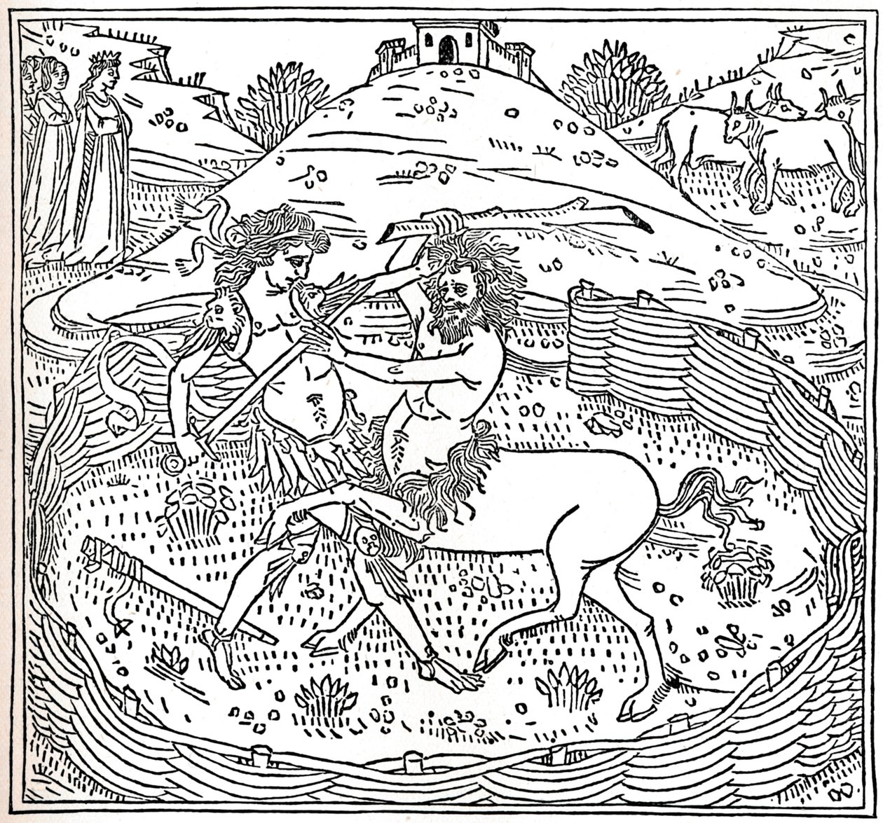 Theseus and the Centaur, Plutarch: Lives of Parallels, 1491, 1917 af Unbekannt
