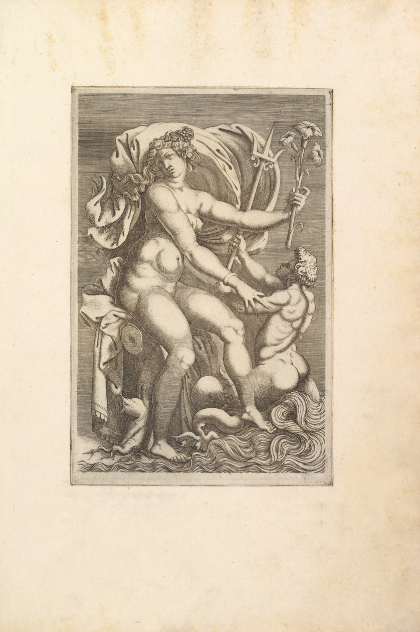 Thetis Sidder med en Triton, 1500-tallet. af Unbekannt