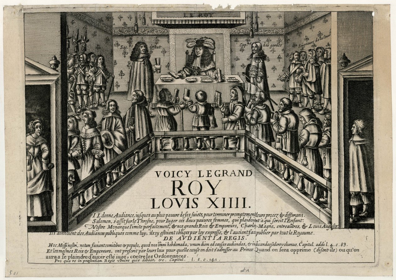 Dette er den gode konge Ludvig XIV. Konge giver offentlig audiens, 1668. af Unbekannt