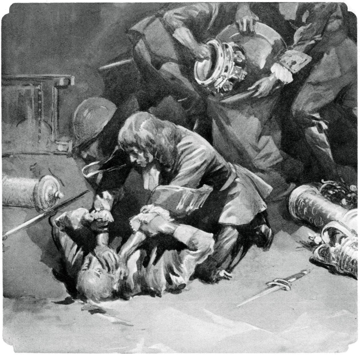 Thomas Blood forsøgte at stjæle kronjuvelerne fra Tower of London i 1671, 1937 af Unbekannt
