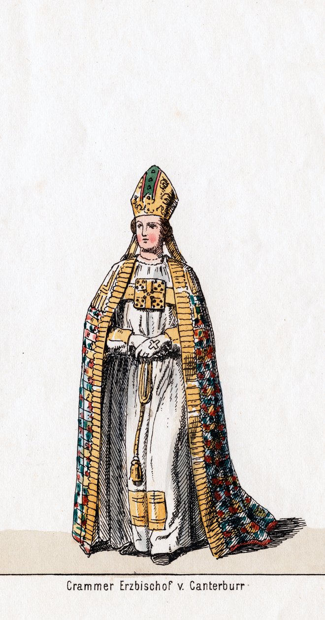 Thomas Cranmer, kostumedesign til Shakespeares skuespil, Henry VIII, 1800-tallet af Unbekannt