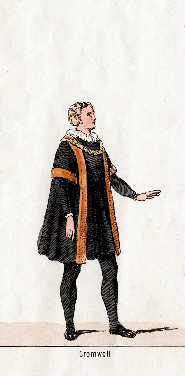 Thomas Cromwell, kostumedesign til Shakespeares skuespil, Henry VIII, 1800-tallet af Unbekannt