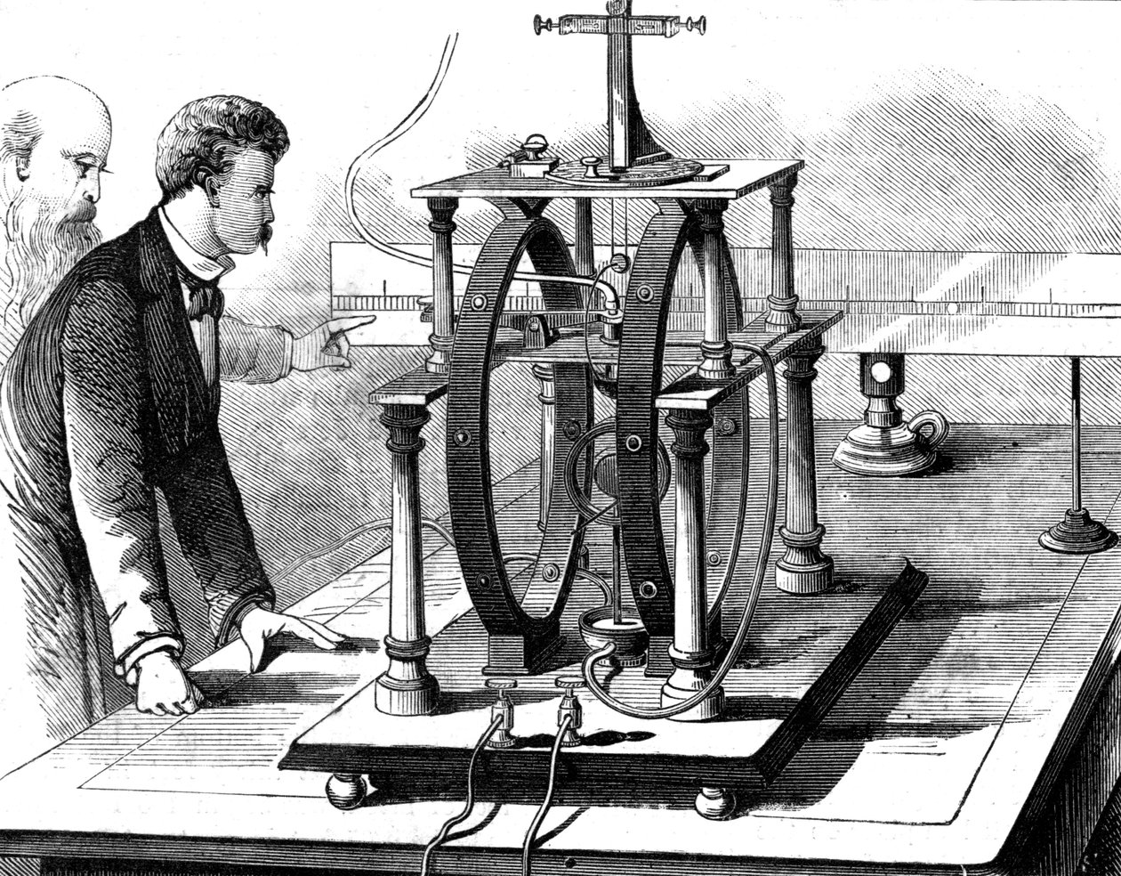 Thomas Edisons forbedrede form for JW Trowbridges elektriske dynamometer, 1879 af Unbekannt