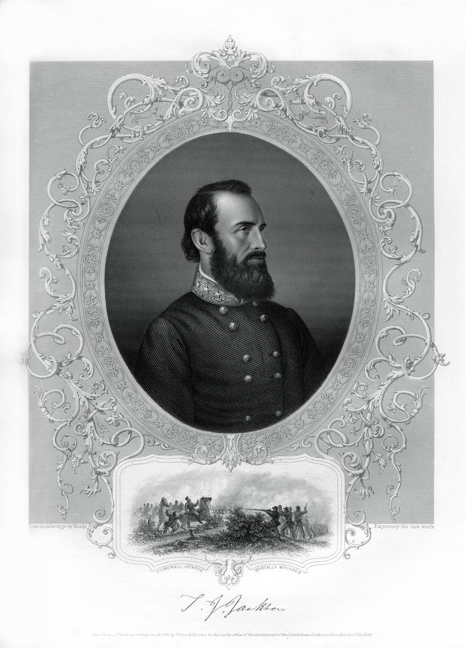 Thomas Jonathan Stonewall Jackson, konfødereret general under den amerikanske borgerkrig, 1862-1867 af Unbekannt