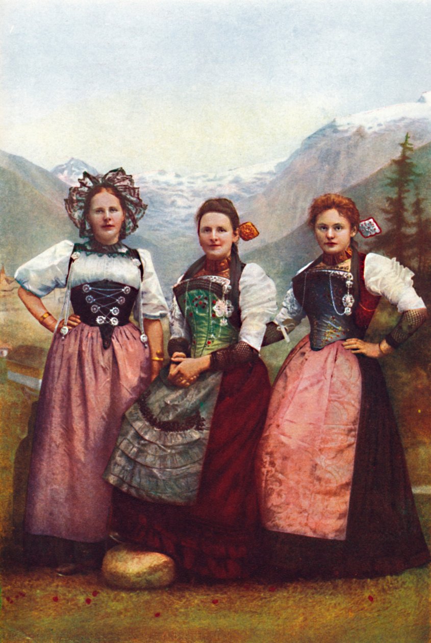 Tre schweiziske piger, 1912 af Unbekannt