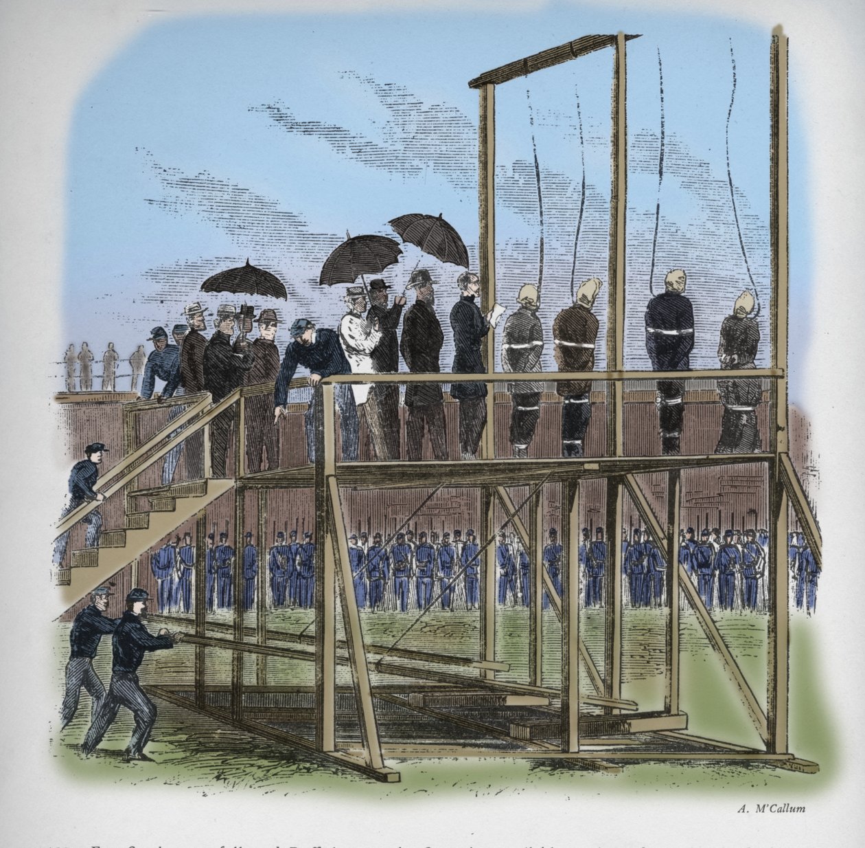 Tre mænd og en kvinde hængt for mordet på Lincoln, c1865, 1938 af Unbekannt