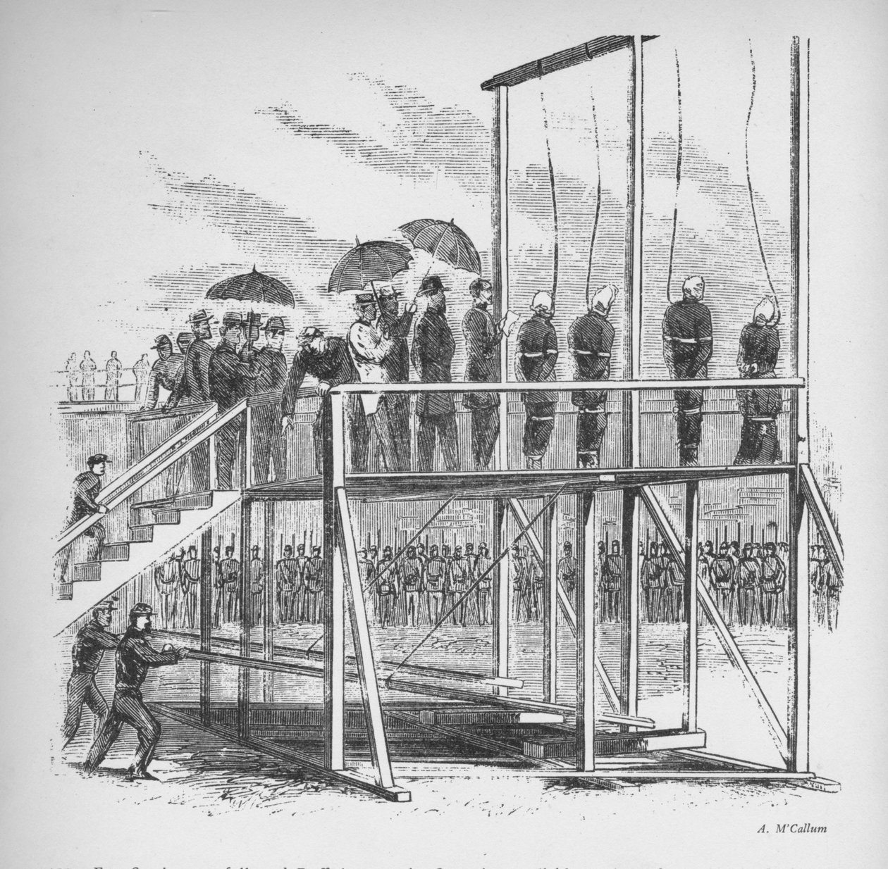 Tre mænd og en kvinde hængt for mordet på Lincoln, c1865, 1938 af Unbekannt