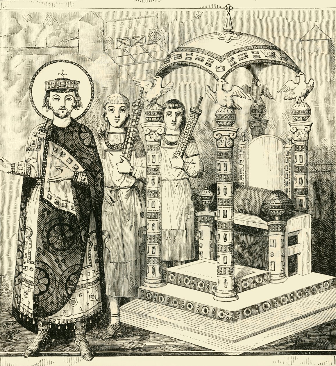 De byzantinske kejsers trone, 1890. af Unbekannt