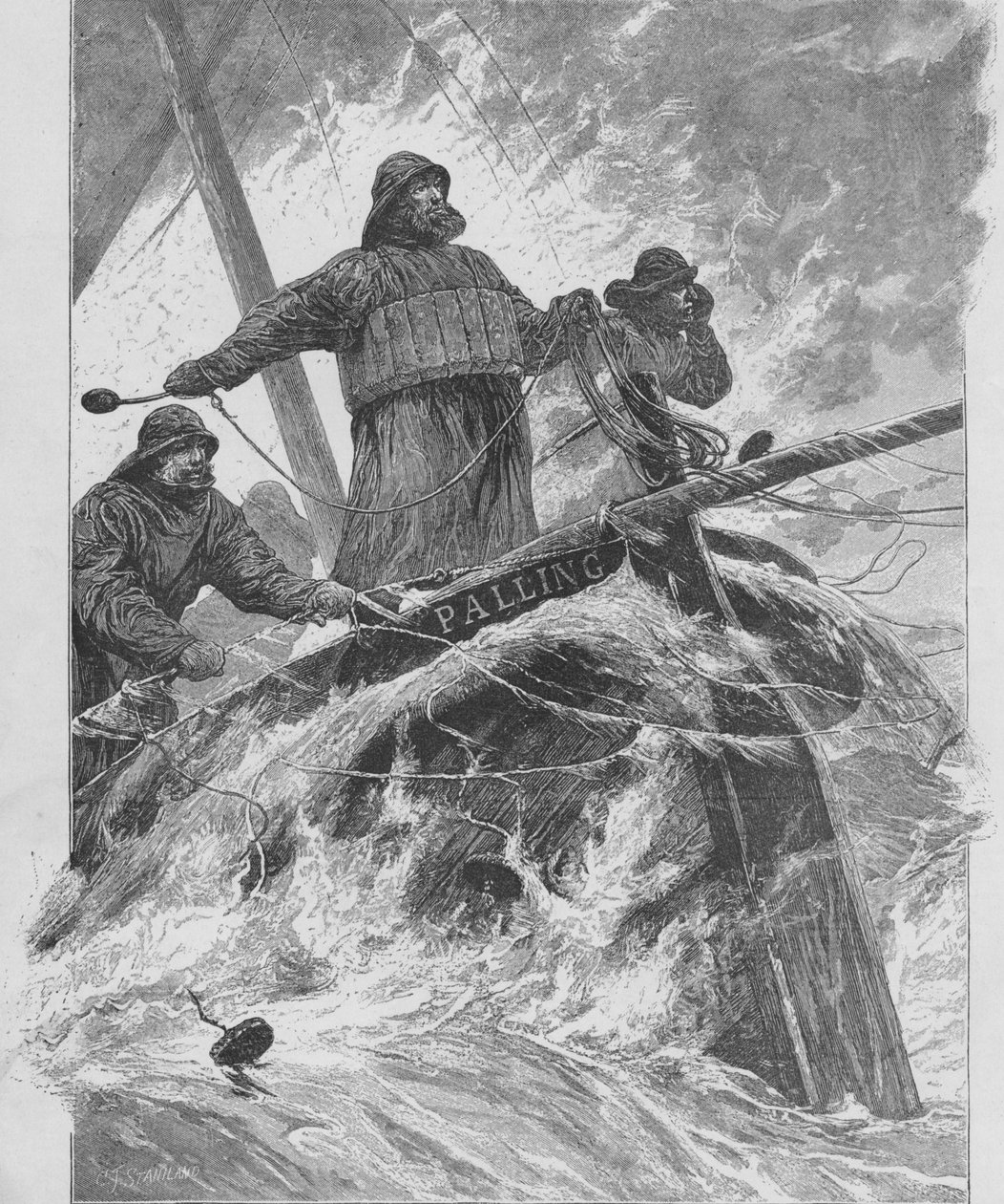 Throwing the Life-Line, 1890. af Unbekannt