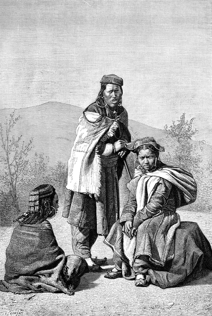 Tibetanske kvinder i Ladakh, 1895 af Unbekannt