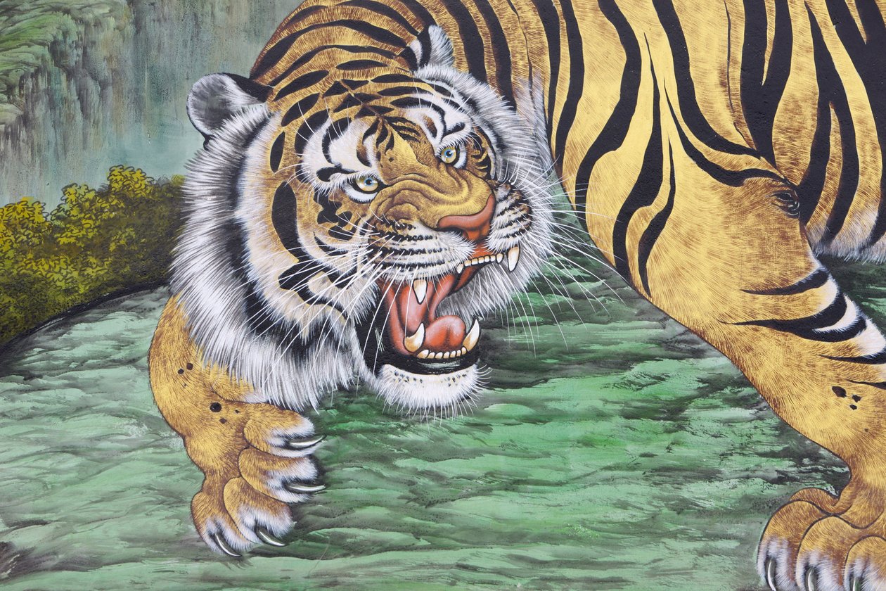 Tigermaleri ved Bongeunsa-templet, Seoul, Coree du Sud af Unbekannt