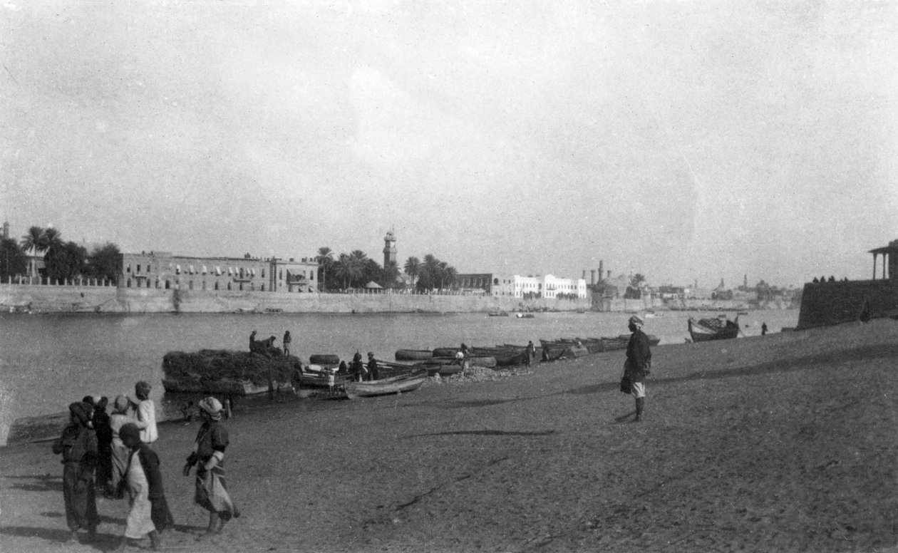 Tigris-floden, Bagdad, Irak, 1917-1919 af Unbekannt
