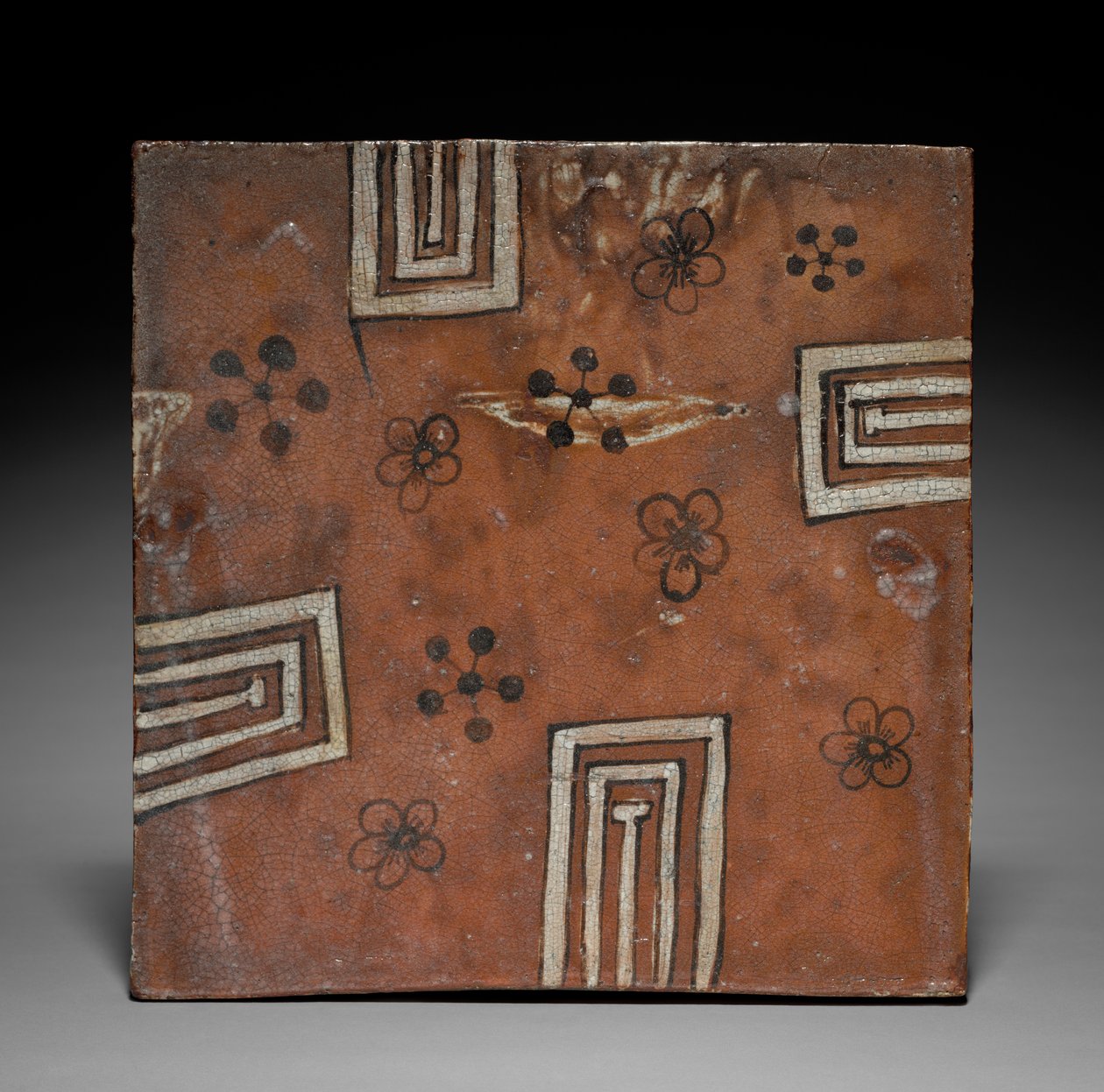 Flise: Red Oribe Ware, platform til te om sommeren, ca. 1600. af Unbekannt