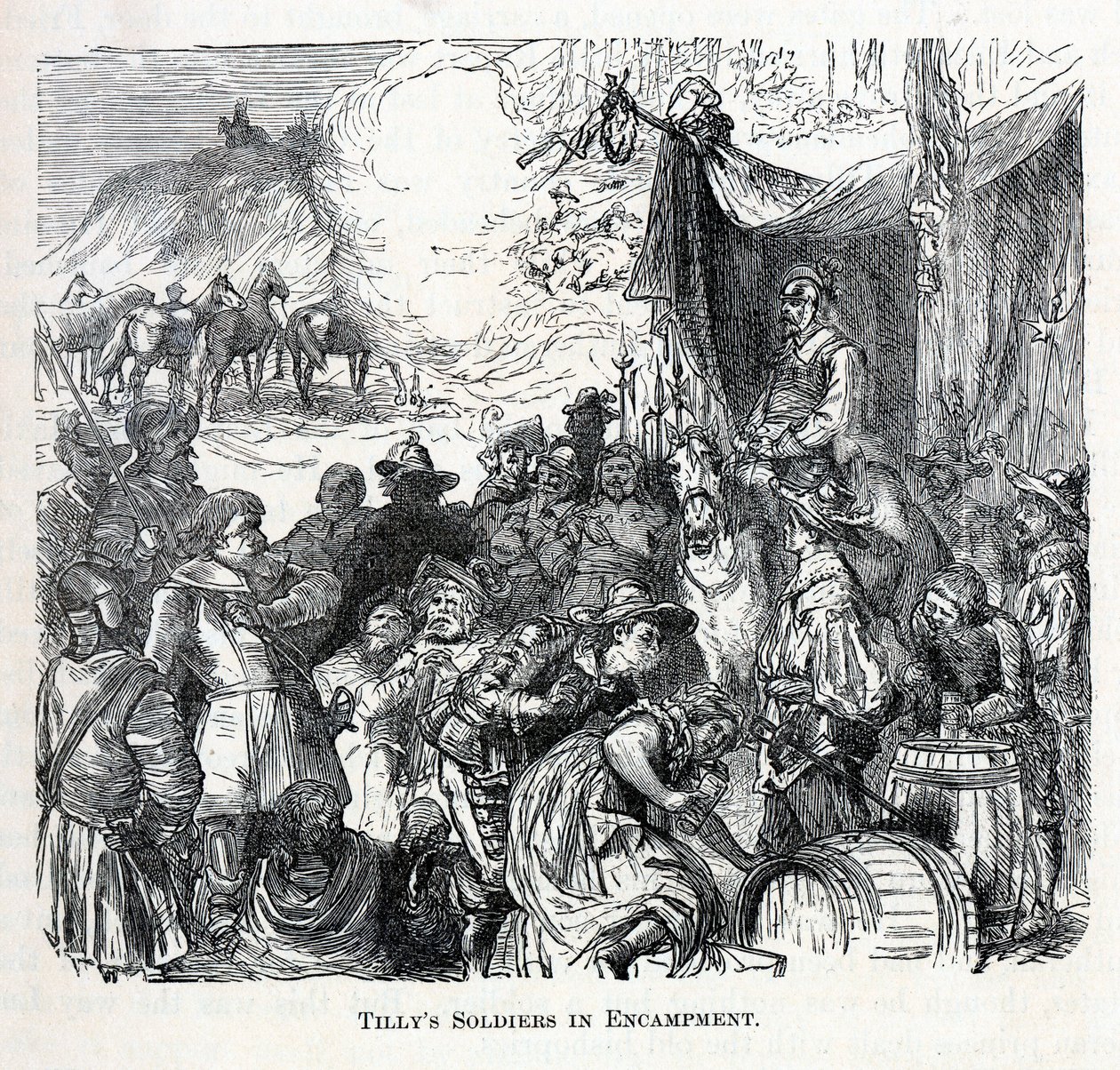 Tillys soldater i lejren, 1882 af Unbekannt