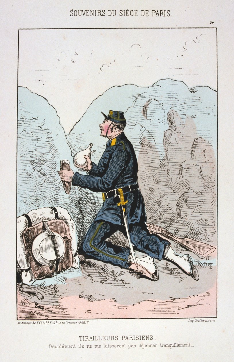 Parisiske Tirailleurs, belejring af Paris, 1870-1871 af Unbekannt
